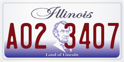IL license plate A023407