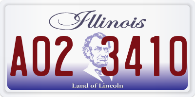 IL license plate A023410