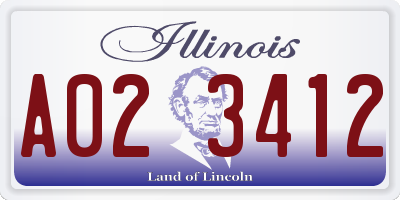 IL license plate A023412