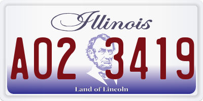IL license plate A023419