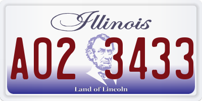 IL license plate A023433
