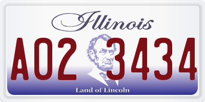 IL license plate A023434