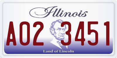 IL license plate A023451