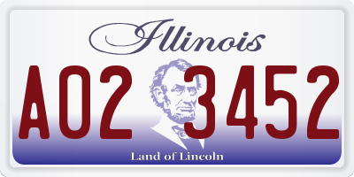 IL license plate A023452