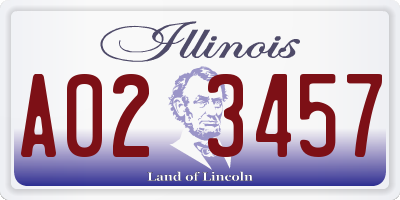 IL license plate A023457