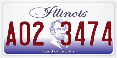 IL license plate A023474