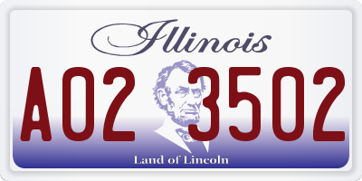 IL license plate A023502