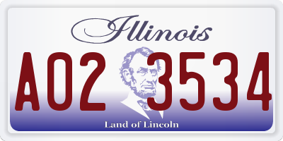 IL license plate A023534