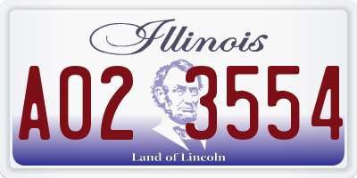 IL license plate A023554