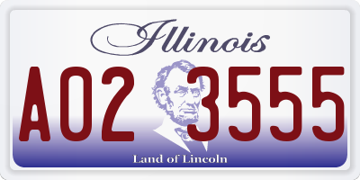 IL license plate A023555