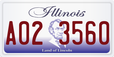 IL license plate A023560
