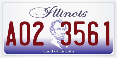 IL license plate A023561