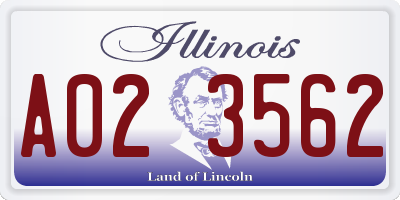 IL license plate A023562