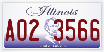 IL license plate A023566