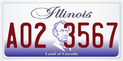 IL license plate A023567