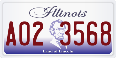 IL license plate A023568