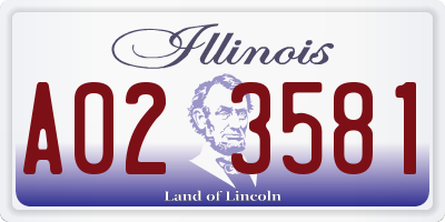 IL license plate A023581
