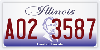 IL license plate A023587