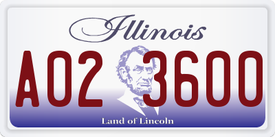 IL license plate A023600