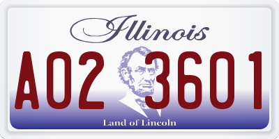 IL license plate A023601