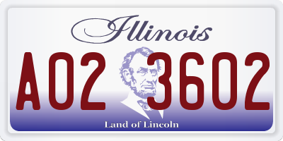 IL license plate A023602