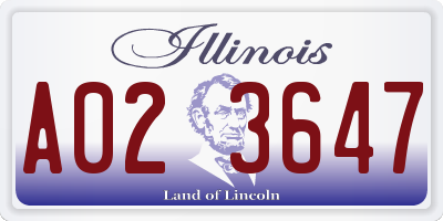 IL license plate A023647