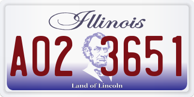 IL license plate A023651