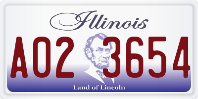 IL license plate A023654