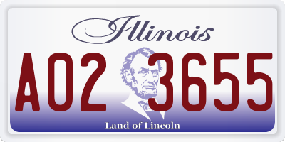 IL license plate A023655