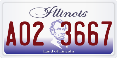 IL license plate A023667