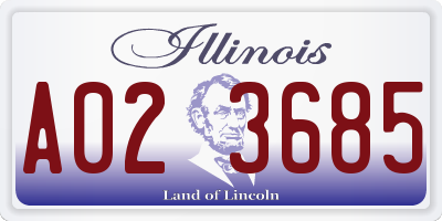 IL license plate A023685