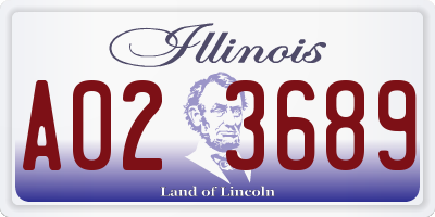 IL license plate A023689