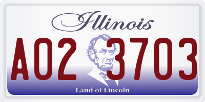 IL license plate A023703