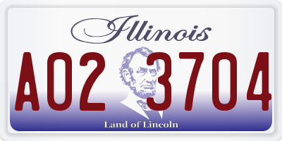 IL license plate A023704