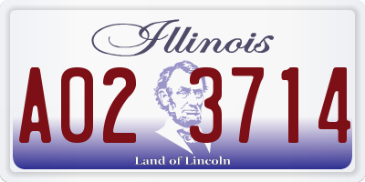 IL license plate A023714