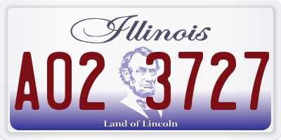 IL license plate A023727