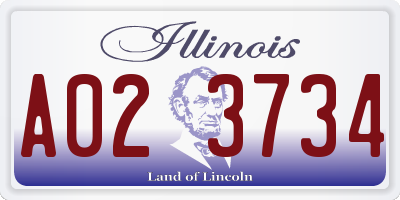 IL license plate A023734