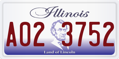 IL license plate A023752