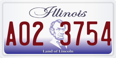 IL license plate A023754