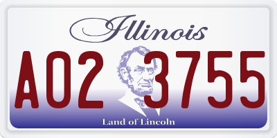 IL license plate A023755