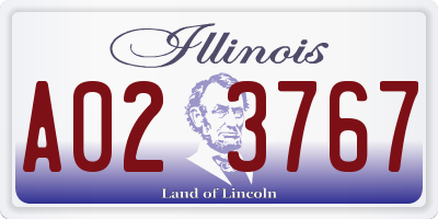 IL license plate A023767