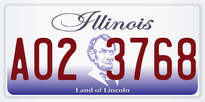 IL license plate A023768