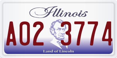 IL license plate A023774