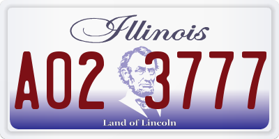 IL license plate A023777