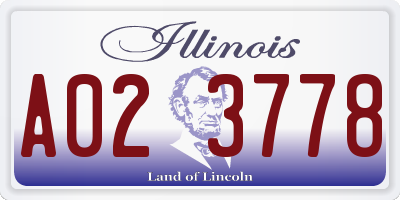 IL license plate A023778