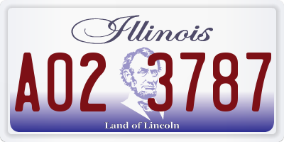 IL license plate A023787