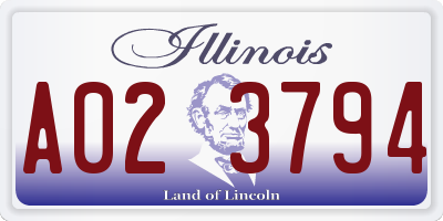 IL license plate A023794