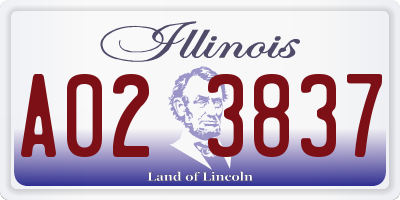 IL license plate A023837