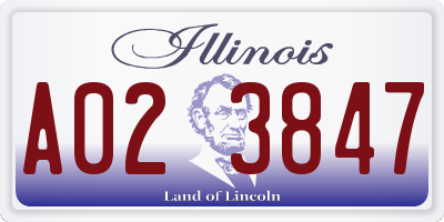 IL license plate A023847