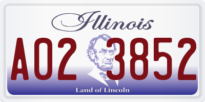 IL license plate A023852